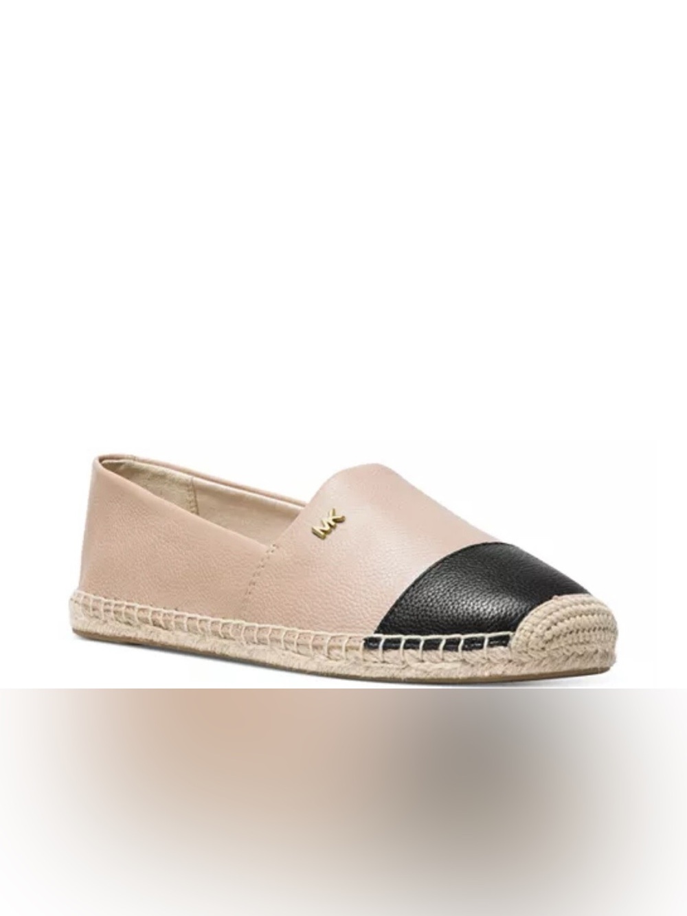Michael Kors Kendrick Leather Espadrille with Black Cap Toe Size 9.5